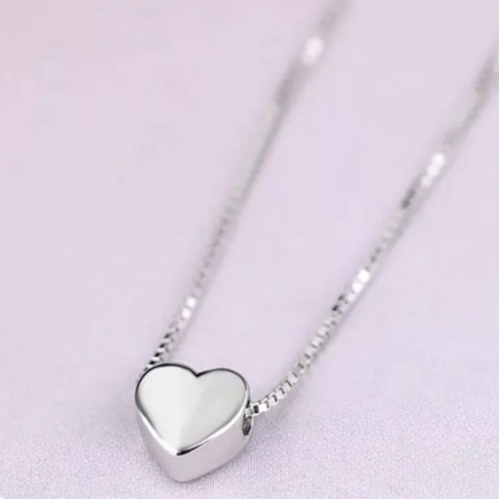 NEW 925 STERLING SILVER PENDANT HEART NECKLACE